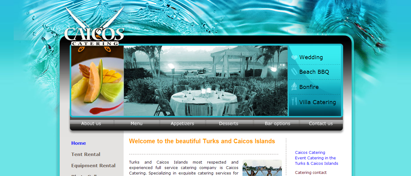Restaurant Catering Event website