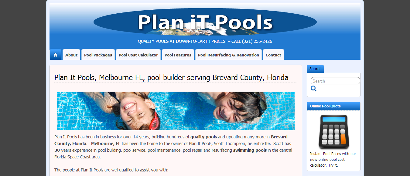 Swimming Pool Contractor website